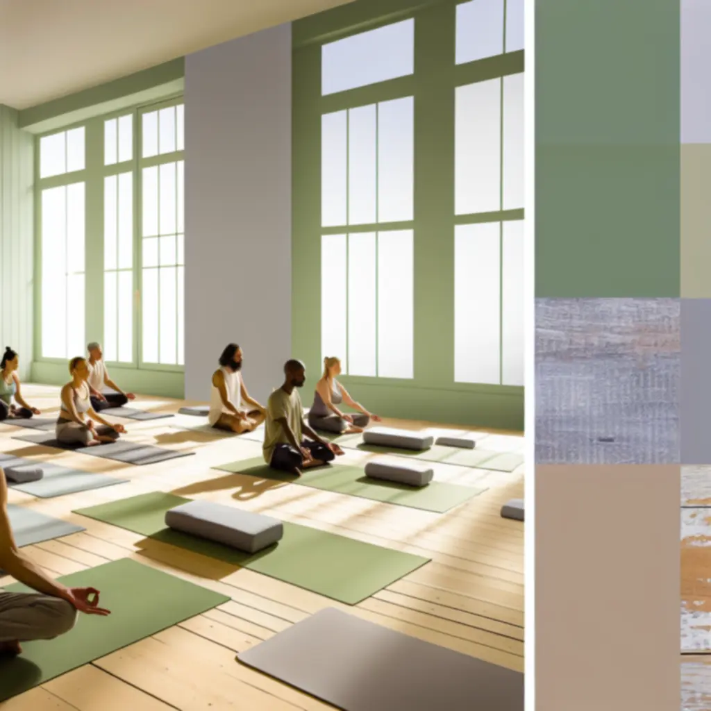 Grupowe zajęcia jogi w jasnej, naturalnie oświetlonej sali