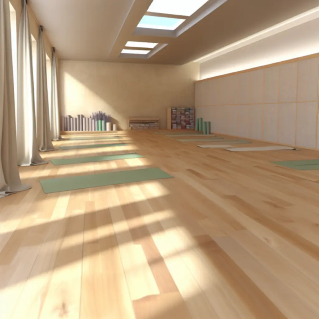 Jasne, spokojne wnętrze studia jogi JogaHubPL